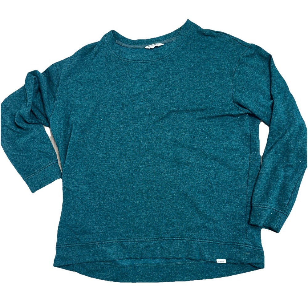Vintage Orvis Sweatshirt Mens L Green Turquoise 1990s USA